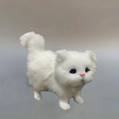 Simulated Cat Gray Cat Decorations Flower Cat Crafts Toys
