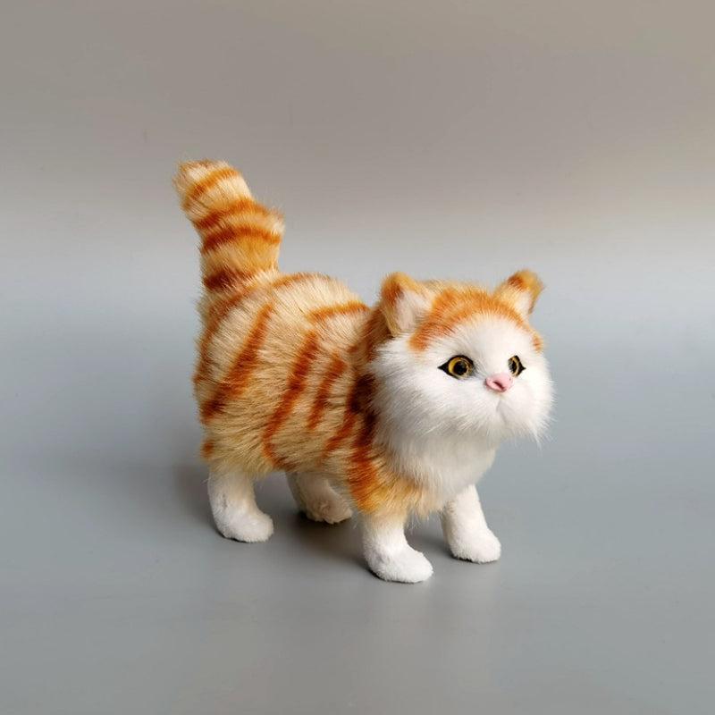 Simulated Cat Gray Cat Decorations Flower Cat Crafts Toys