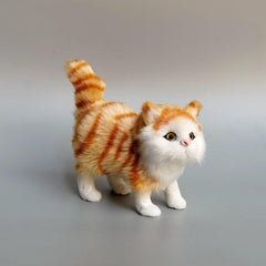 Simulated Cat Gray Cat Decorations Flower Cat Crafts Toys