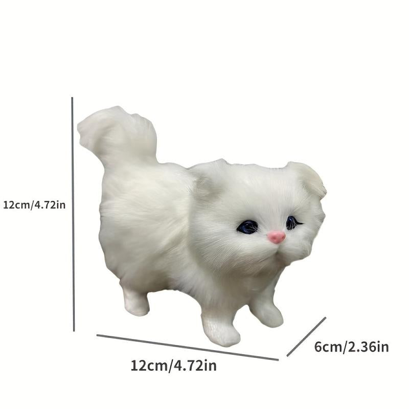 Simulated Cat Gray Cat Decorations Flower Cat Crafts Toys