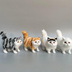 Simulated Cat Gray Cat Decorations Flower Cat Crafts Toys
