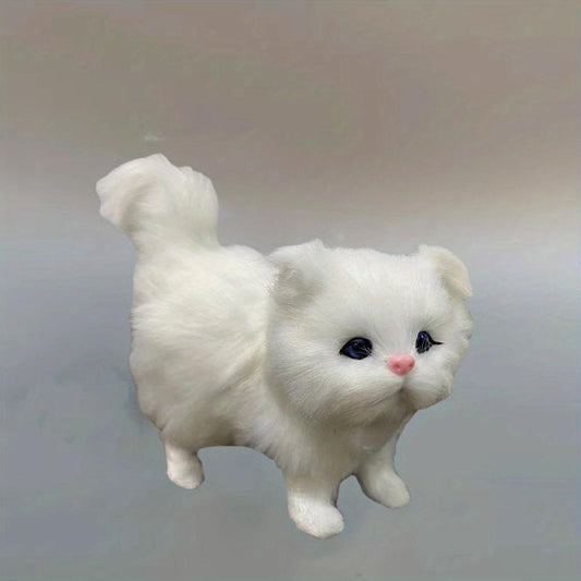 Simulated Cat Gray Cat Decorations Flower Cat Crafts Toys