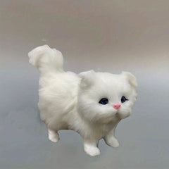 Simulated Cat Gray Cat Decorations Flower Cat Crafts Toys