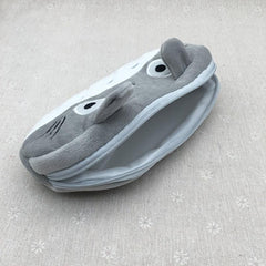 Gray Plush Cartoon Pencil Case Cute Pouch