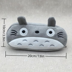Gray Plush Cartoon Pencil Case Cute Pouch
