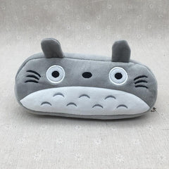 Gray Plush Cartoon Pencil Case Cute Pouch