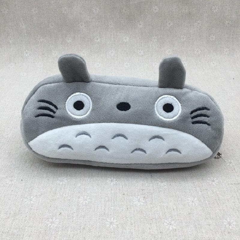 Gray Plush Cartoon Pencil Case Cute Pouch