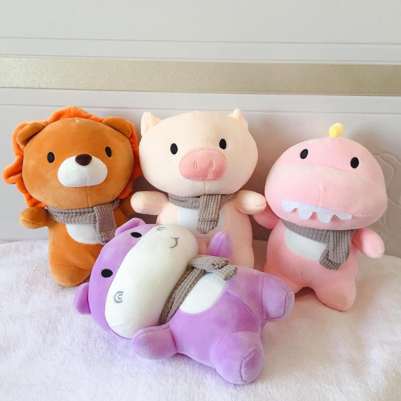 Creative Station Version Scarf Series Pig River Horse Dinosaur Lion Plush Toy