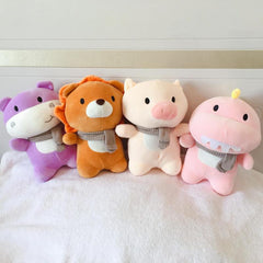 Creative Station Version Scarf Series Pig River Horse Dinosaur Lion Plush Toy