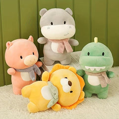 Creative Station Version Scarf Series Pig River Horse Dinosaur Lion Plush Toy