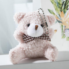 Mini Bow Tie Bear Plush Toy Bag Car Keychain Pendant Doll