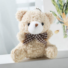 Mini Bow Tie Bear Plush Toy Bag Car Keychain Pendant Doll