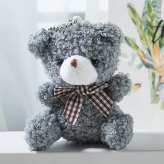 Mini Bow Tie Bear Plush Toy Bag Car Keychain Pendant Doll