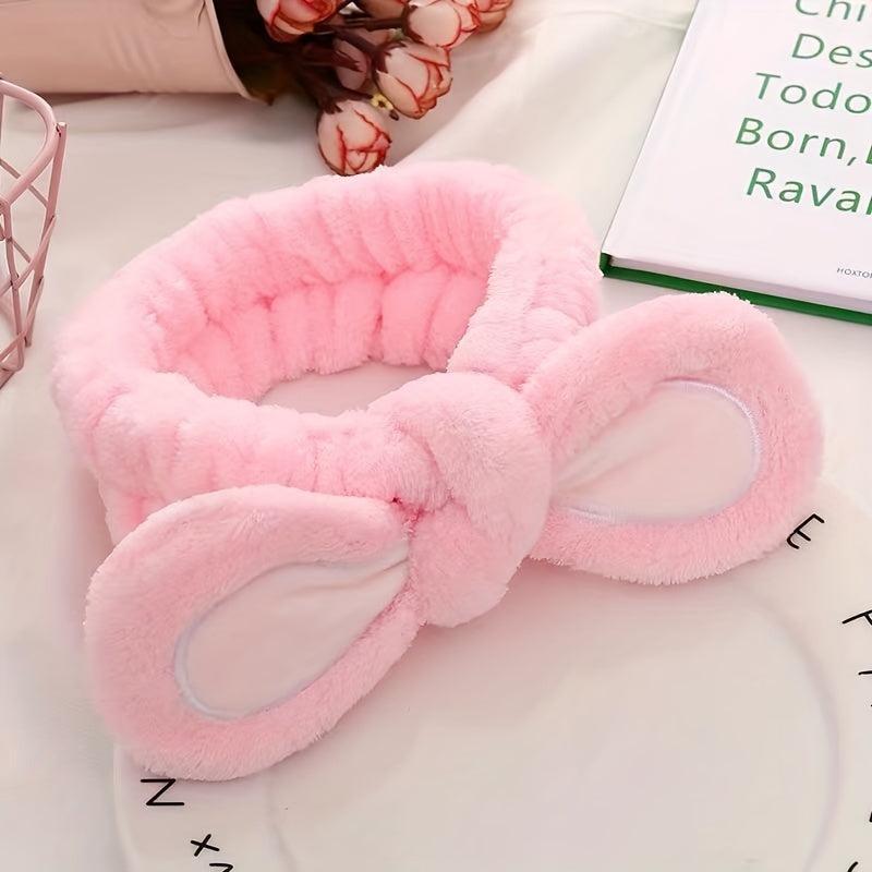 Rabbit Ear Headband Plush Girl Hairband Makeup Band