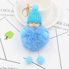 Cartoon Doll Fur Ball Key Chain Plush Doll Pendant