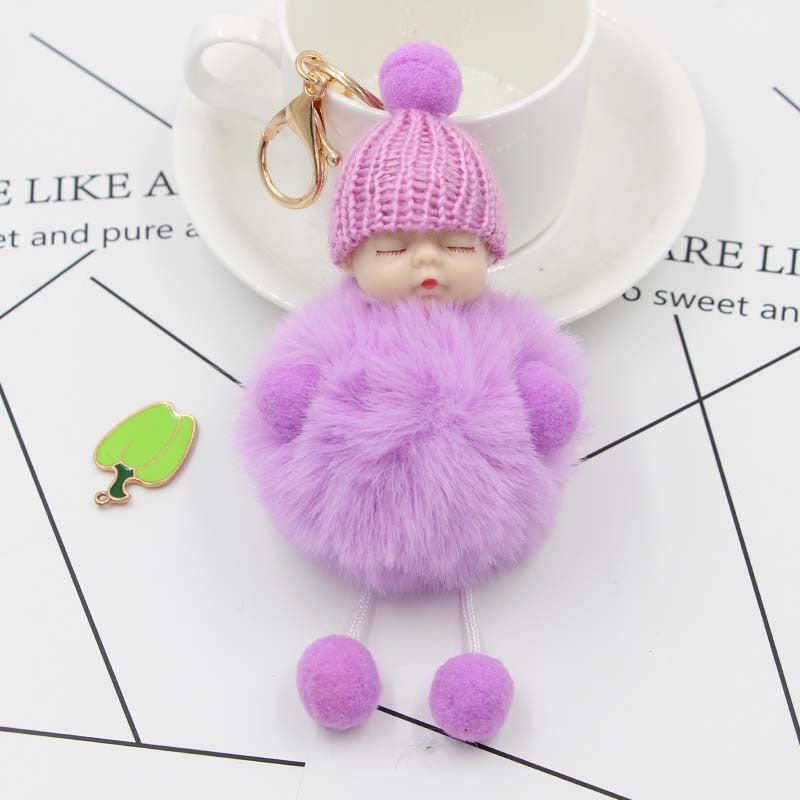 Cartoon Doll Fur Ball Key Chain Plush Doll Pendant