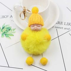 Cartoon Doll Fur Ball Key Chain Plush Doll Pendant