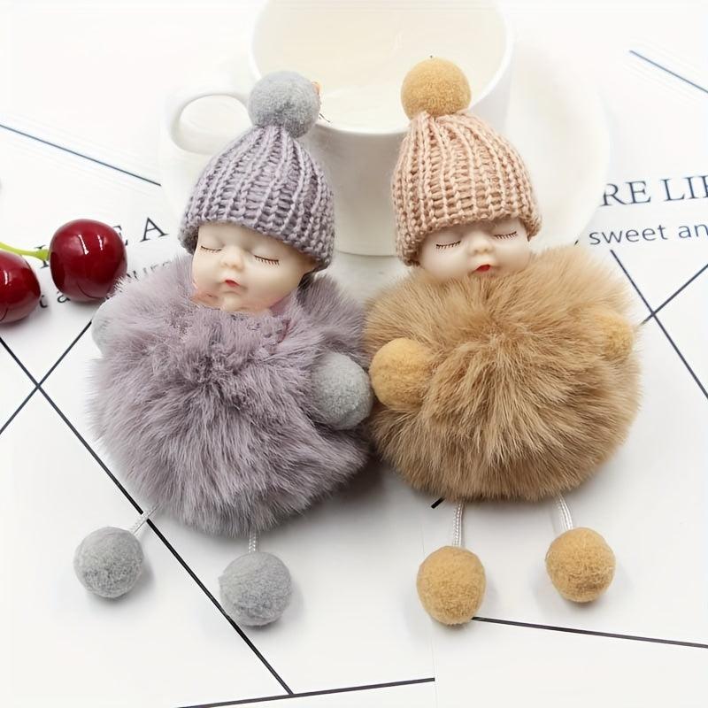 Cartoon Doll Fur Ball Key Chain Plush Doll Pendant