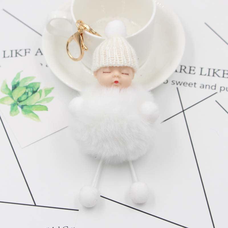 Cartoon Doll Fur Ball Key Chain Plush Doll Pendant