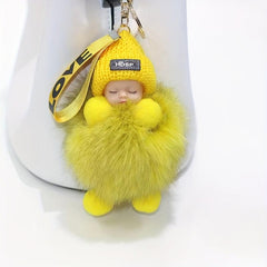 Furry Baby Keychain Bag Phone Car Accessory