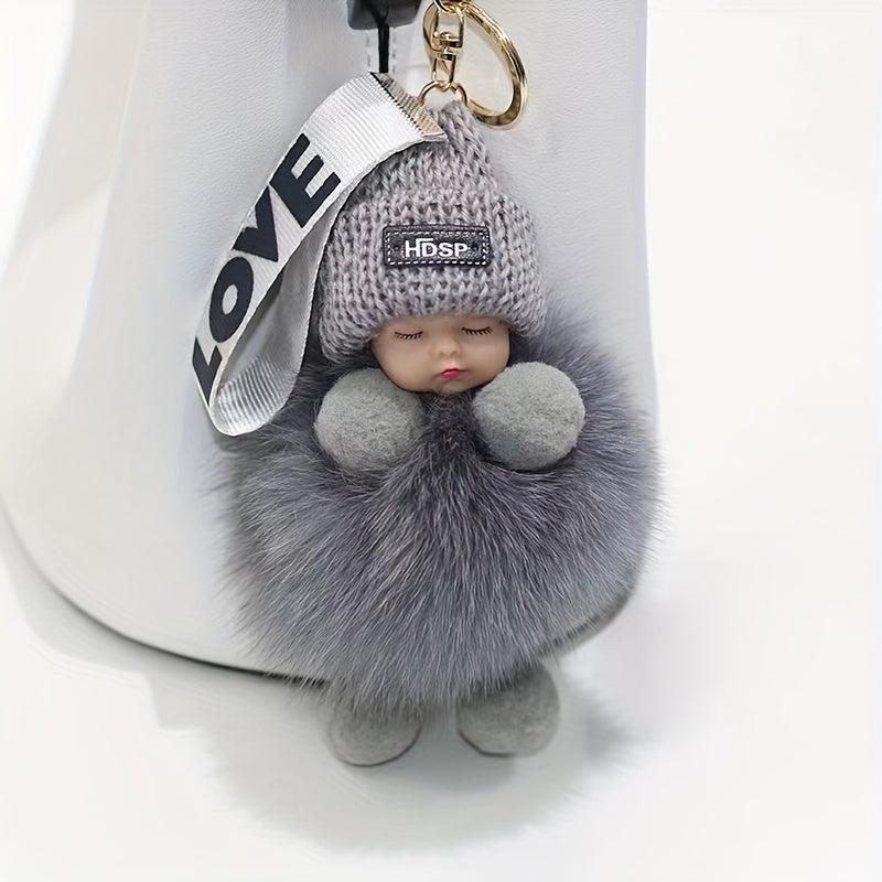 Furry Baby Keychain Bag Phone Car Accessory