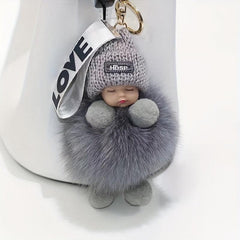 Furry Baby Keychain Bag Phone Car Accessory