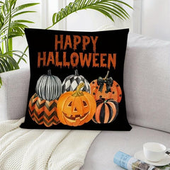 Happy Halloween Pumpkin Fall Throw Pillow Cover 45x45 cm