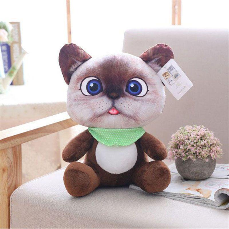 Cute 3D Soft Cat Dolls - Stuffed Animal Toys & Pillow Cushions for Kids