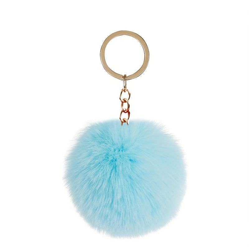 Rabbit Fur Ball Key Chain Pendant Plush Women's Accessory