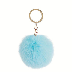 Rabbit Fur Ball Key Chain Pendant Plush Women's Accessory