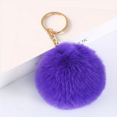 Rabbit Fur Ball Key Chain Pendant Plush Women's Accessory