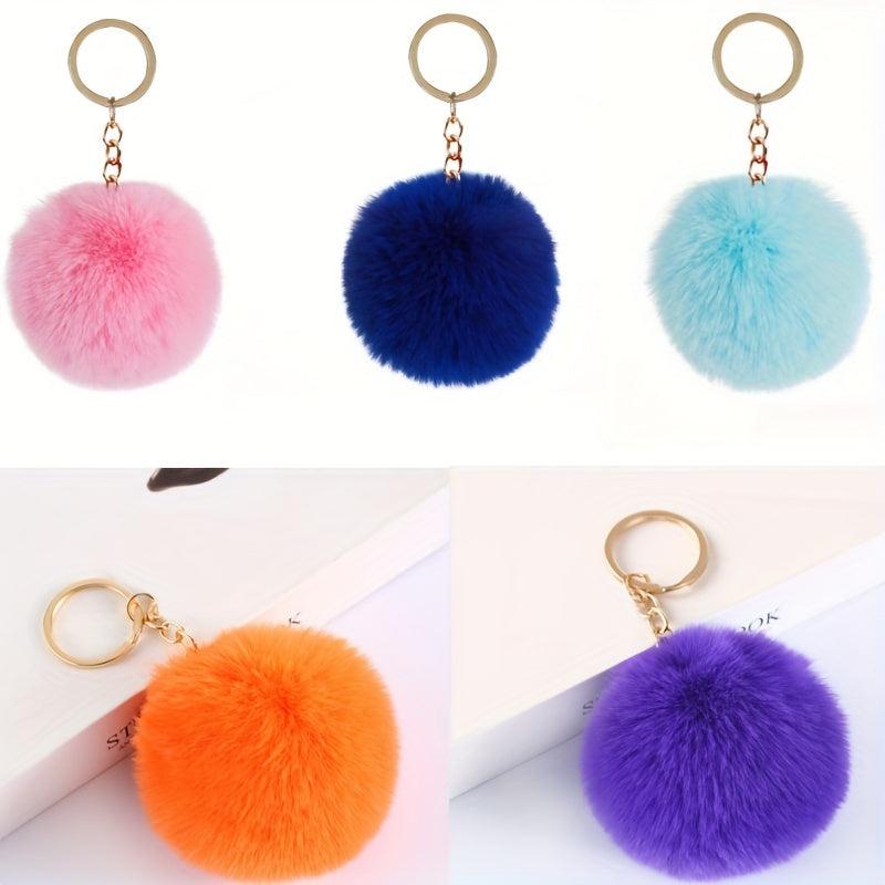 Rabbit Fur Ball Key Chain Pendant Plush Women's Accessory