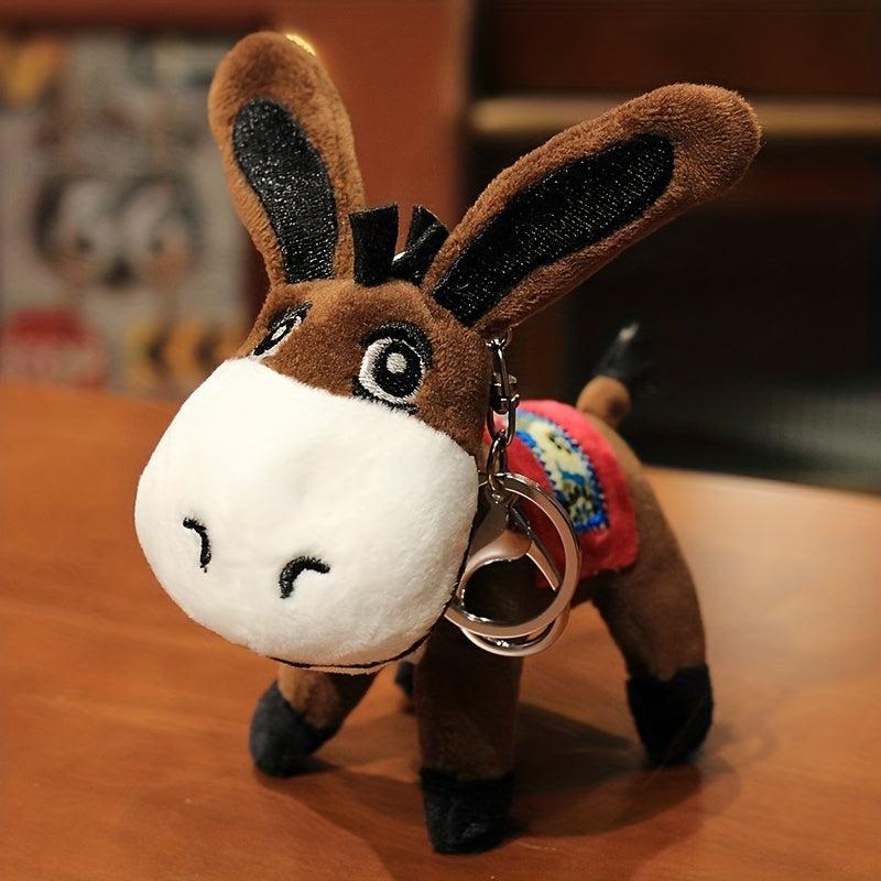 Cute Fur Donkey Plush Toy for Girls - Bag Key Chain or Decoration