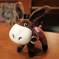 Cute Fur Donkey Plush Toy for Girls - Bag Key Chain or Decoration