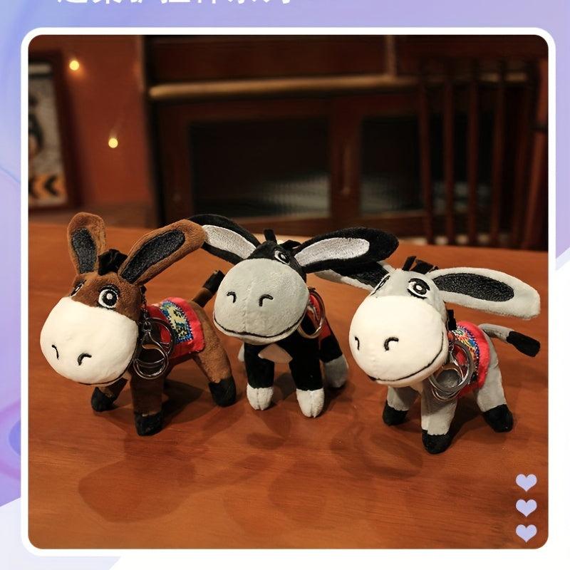 Cute Fur Donkey Plush Toy for Girls - Bag Key Chain or Decoration