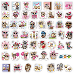 50 Cartoon Owls Waterproof Doodle Stickers