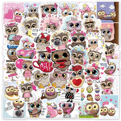 50 Cartoon Owls Waterproof Doodle Stickers