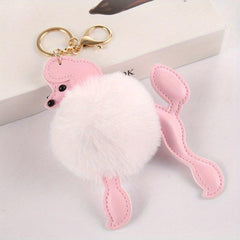 Poodle Fur Ball Keychain Plush Toy - Perfect Gift for Kids