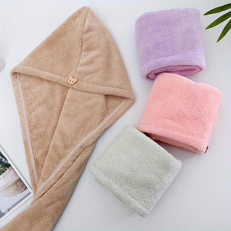 Quick Drying Coral Fleece Hair Cap for Women