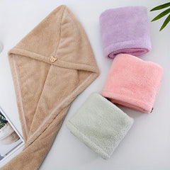 Quick Drying Coral Fleece Hair Cap for Women