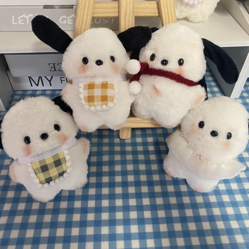 Blush Puppy Plush Toy with Scarf Key Chain