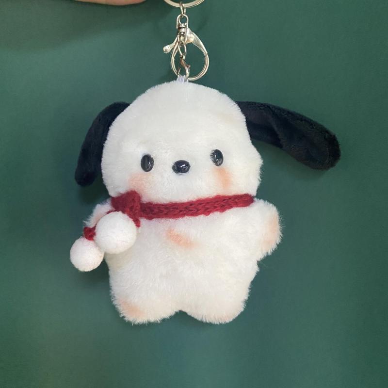 Blush Puppy Plush Toy with Scarf Key Chain