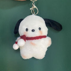 Blush Puppy Plush Toy with Scarf Key Chain