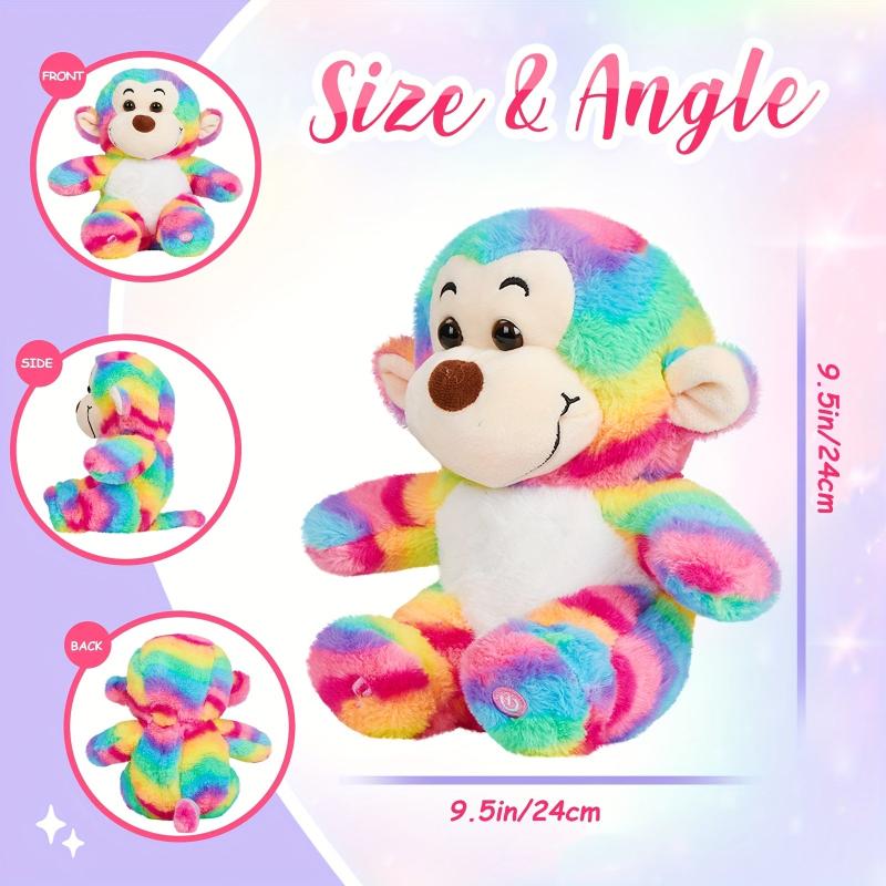 Luminous Music Rainbow Monkey Plush Toy Soft and Stuffed Animal