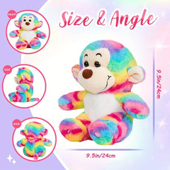 Luminous Music Rainbow Monkey Plush Toy Soft and Stuffed Animal