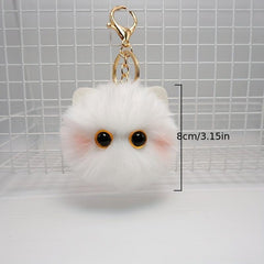 Pink Blusher Cat Plush Doll Key Chain Pendant - Perfect Gift