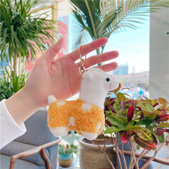 33in Alpaca Plush Keychain Stuffed Cartoon Doll Toy Kids Bag Pendant