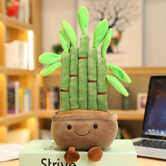 Cute Bamboo Potted Plush Toys for Living Room Decor