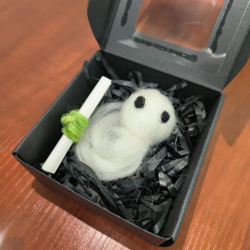 Adopt A Ghost Little Pocket Ghost With Tiny Scroll Mini Plush Stuffed Ghost Doll