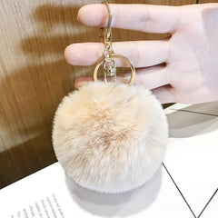 Rabbit Fur Ball Keychain Pendant Bag Ornament